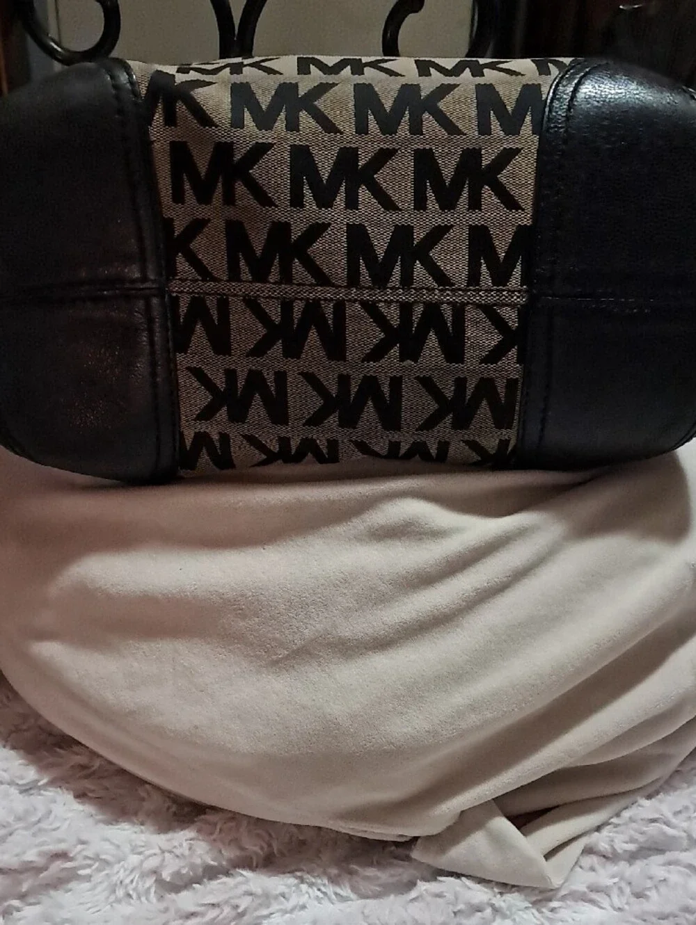Michael Kors Black and Beige MK Signature Tote